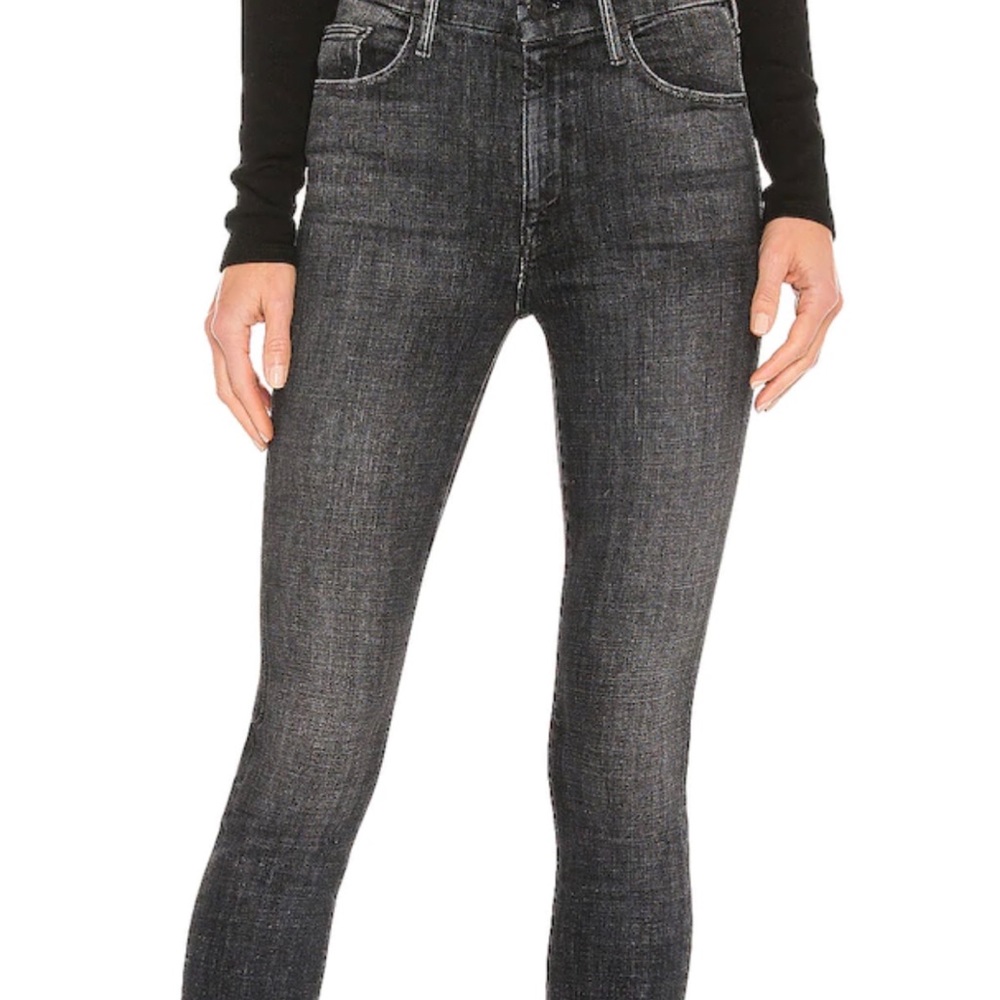 MOTHER High Waisted Looker Ankle Fray